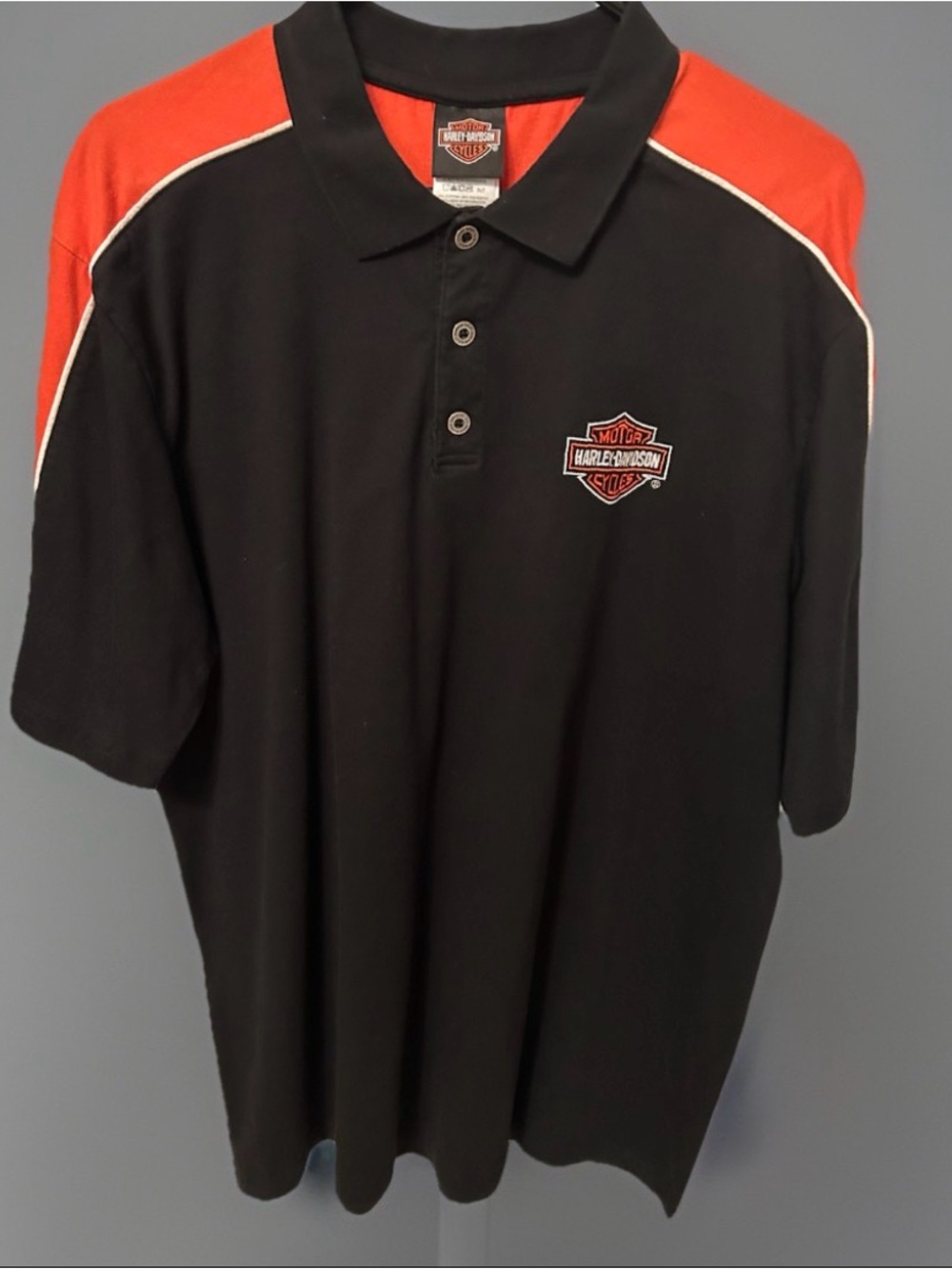 Black Hills,Harley-Davidson Rapid City,SD Men's Black Orange Button-Up Shirt XL